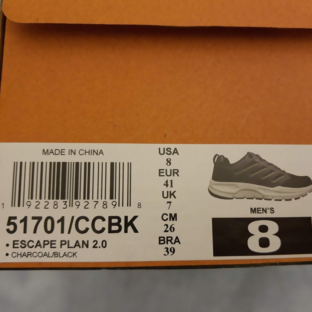 Skechers Oxford Lace-up Sneaker Escape Plan 2.0 Men 8M Black Grey Orange New - Picture 13 of 14